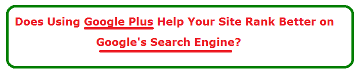 does using google plus help with seo
