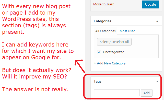 do wordpress tags help with seo