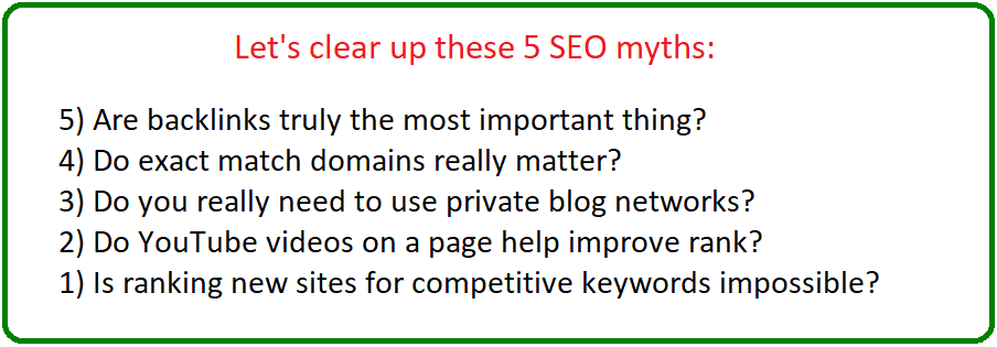 top 5 seo myths