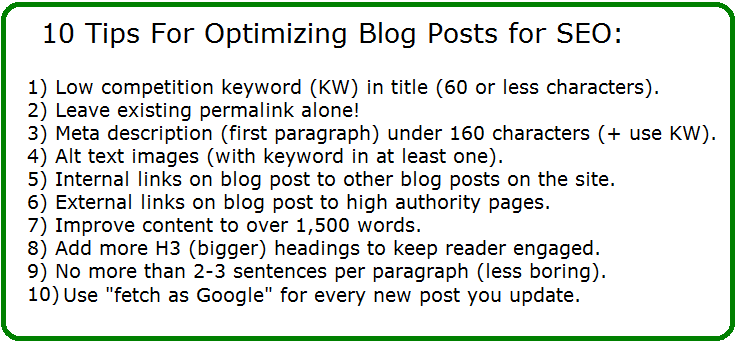 how to optimize blog posts for seo and improve ranking