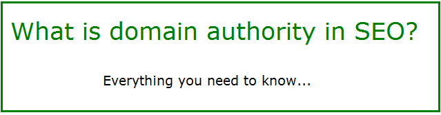 what is domain authority in seo